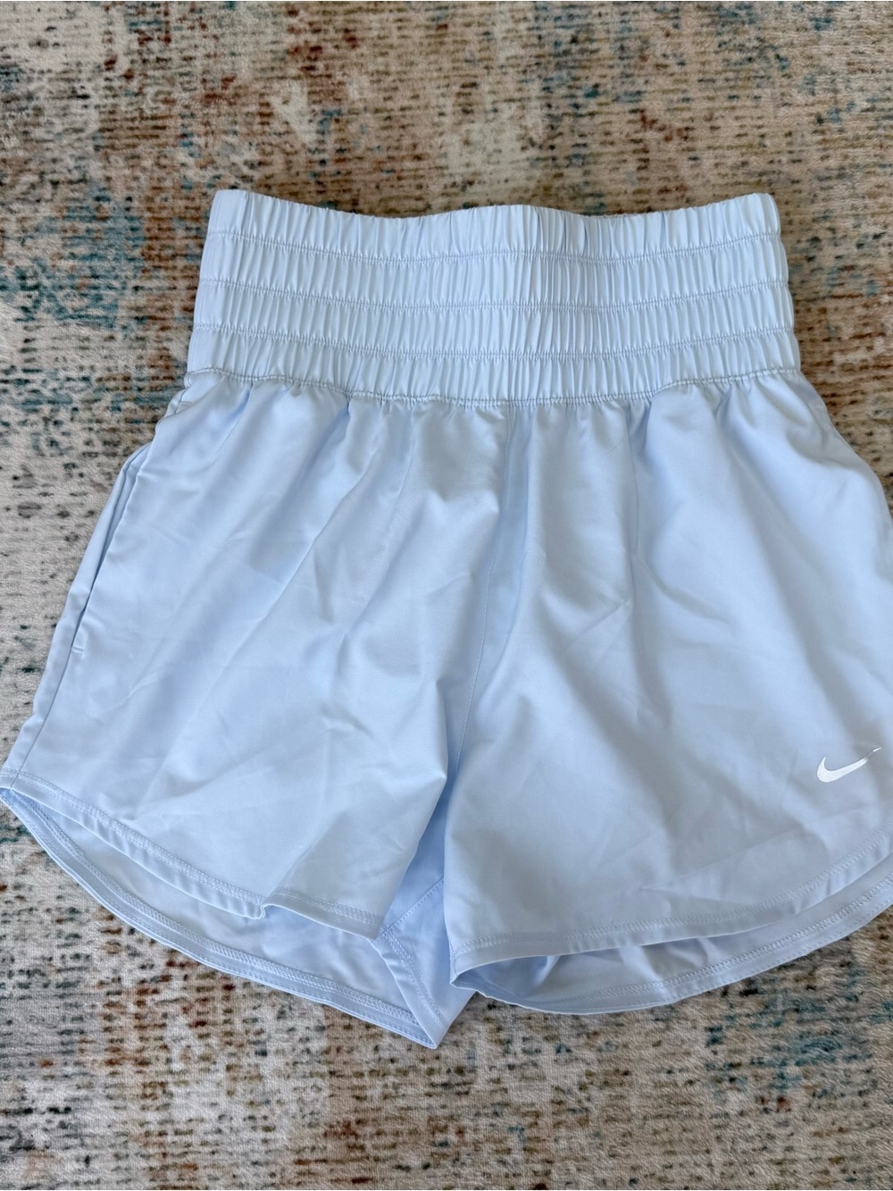 NWT Nike One Women's Dri-FIT Ultra High-Waisted 3" Brief-Lined Shorts Blue SMALL